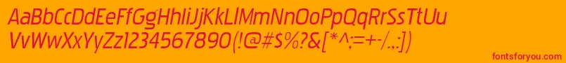 フォントPakenhamrgItalic – オレンジの背景に赤い文字