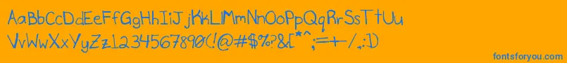 フォントSecretslob – オレンジの背景に青い文字