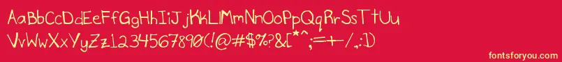 Secretslob Font – Yellow Fonts on Red Background