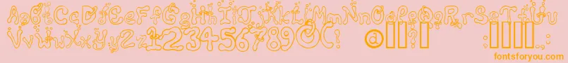 Montr-Schriftart – Orangefarbene Schriften auf rosa Hintergrund