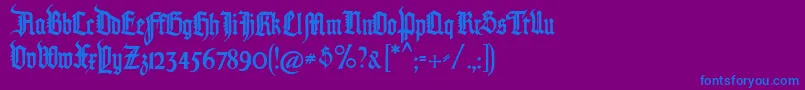 Weitere Informationen zur Pommerngotisch-Schriftart Pommerngotisch-Schriftart – Blaue Schriften auf violettem Hintergrund