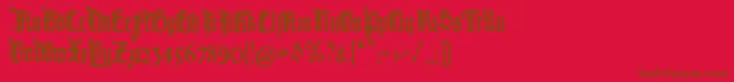 fuente Pommerngotisch – Fuentes Marrones Sobre Fondo Rojo