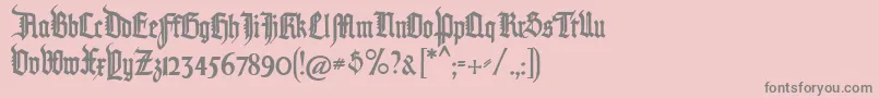 Pommerngotisch-Schriftart – Graue Schriften auf rosa Hintergrund