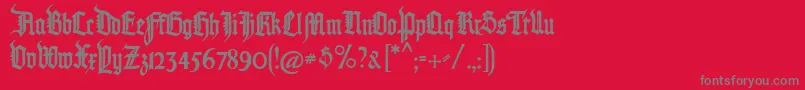 Pommerngotisch-Schriftart – Graue Schriften auf rotem Hintergrund