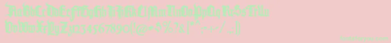 Pommerngotischフォントについての詳細 フォントPommerngotisch – ピンクの背景に緑の文字