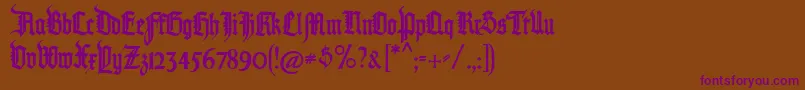 Pommerngotisch Font – Purple Fonts on Brown Background