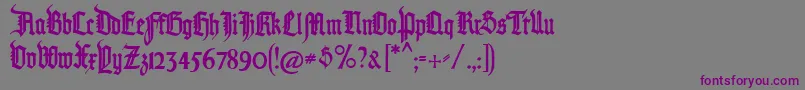 Pommerngotisch-fontti – violetit fontit harmaalla taustalla