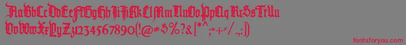 More about Pommerngotisch Font Pommerngotisch Font – Red Fonts on Gray Background