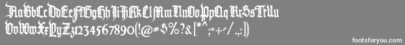 Pommerngotisch Font – White Fonts on Gray Background