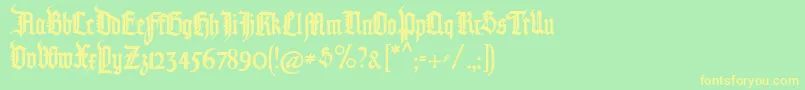 fuente Pommerngotisch – Fuentes Amarillas Sobre Fondo Verde