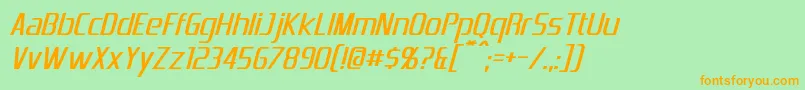 EmotionEngineItalic Font – Orange Fonts on Green Background