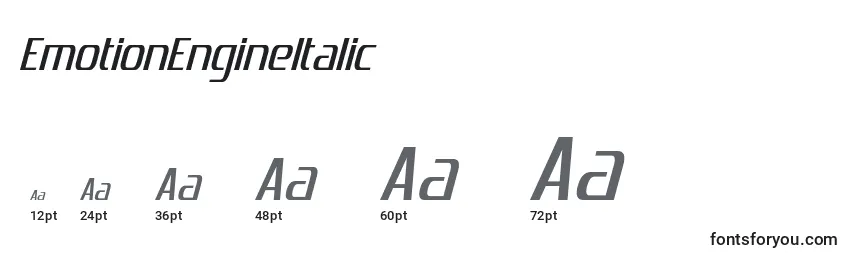 Größen der Schriftart EmotionEngineItalic (115061)