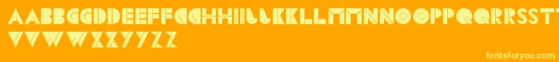 CsBlocks-fontti – keltaiset fontit oranssilla taustalla