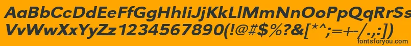 UrwgrotesktmedextwidOblique Font – Black Fonts on Orange Background