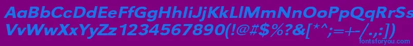 UrwgrotesktmedextwidOblique Font – Blue Fonts on Purple Background