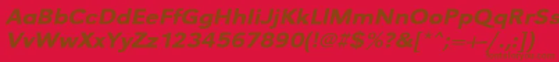 UrwgrotesktmedextwidOblique Font – Brown Fonts on Red Background