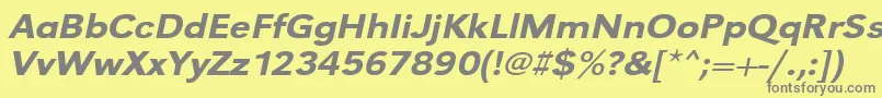 UrwgrotesktmedextwidOblique Font – Gray Fonts on Yellow Background