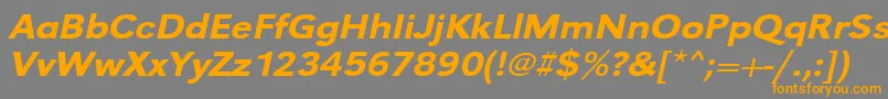 UrwgrotesktmedextwidOblique Font – Orange Fonts on Gray Background