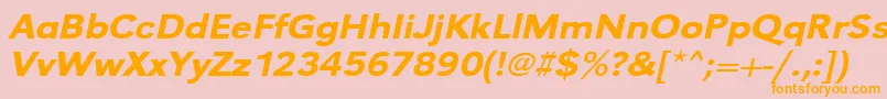 UrwgrotesktmedextwidOblique Font – Orange Fonts on Pink Background