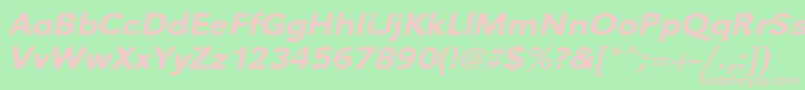 UrwgrotesktmedextwidOblique Font – Pink Fonts on Green Background