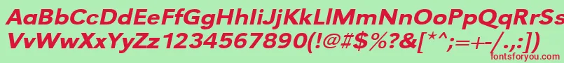 UrwgrotesktmedextwidOblique Font – Red Fonts on Green Background