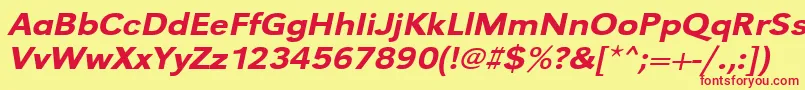 UrwgrotesktmedextwidOblique Font – Red Fonts on Yellow Background