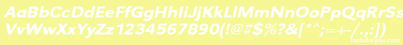 UrwgrotesktmedextwidOblique Font – White Fonts on Yellow Background