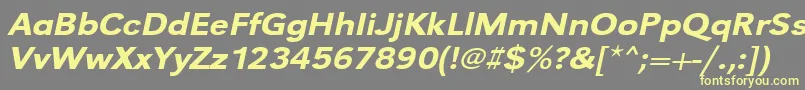 UrwgrotesktmedextwidOblique Font – Yellow Fonts on Gray Background