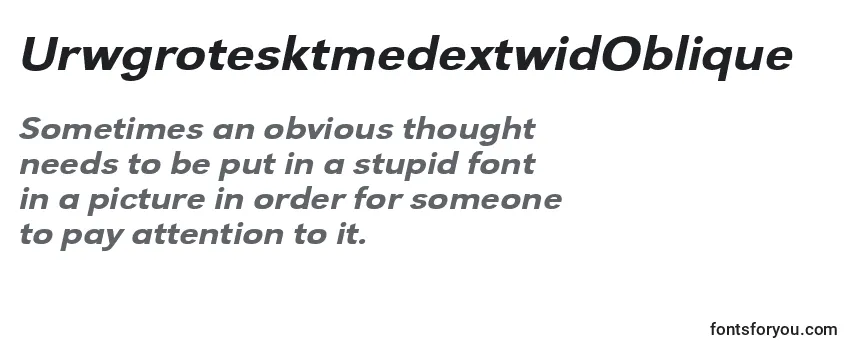 Schriftart UrwgrotesktmedextwidOblique