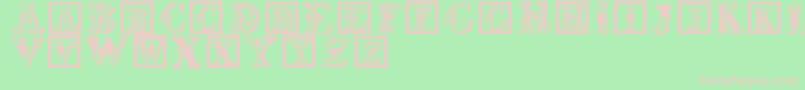 Corrodetinitials-fontti – vaaleanpunaiset fontit vihreällä taustalla