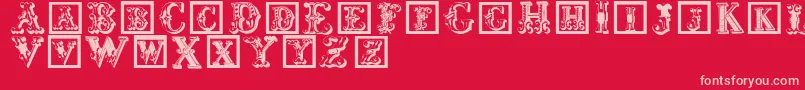 フォントCorrodetinitials – 赤い背景にピンクのフォント