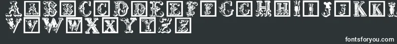 Corrodetinitials-fontti – valkoiset fontit mustalla taustalla