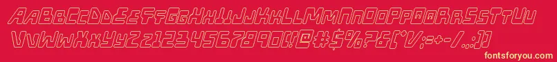 Xpedoutital Font – Yellow Fonts on Red Background