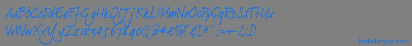 フォントDearji – 灰色の背景に青い文字