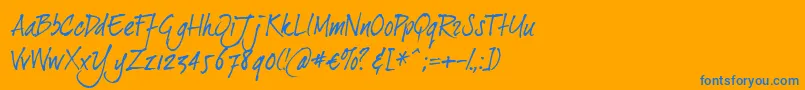 フォントDearji – オレンジの背景に青い文字