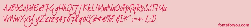 Dearji Font – Red Fonts on Pink Background