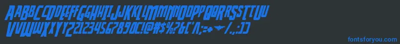 Thunderhawkdropital Font – Blue Fonts on Black Background