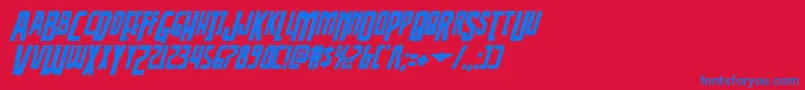 Thunderhawkdropital Font – Blue Fonts on Red Background