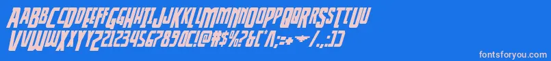 Thunderhawkdropital Font – Pink Fonts on Blue Background