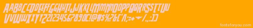 Thunderhawkdropital Font – Pink Fonts on Orange Background