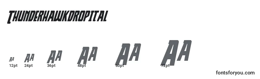 Thunderhawkdropital Font Sizes