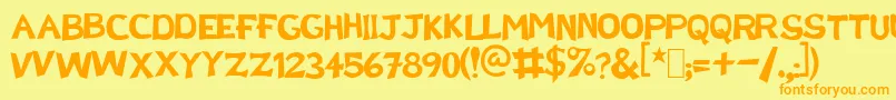 DoctorEnAlaska Font – Orange Fonts on Yellow Background