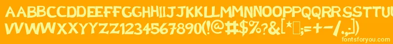 DoctorEnAlaska Font – Yellow Fonts on Orange Background