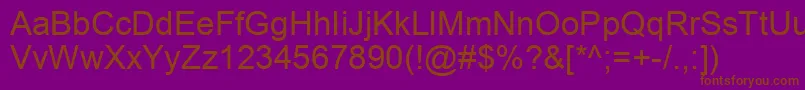 Шрифт ArialCyr – коричневые шрифты на фиолетовом фоне
