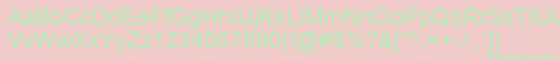 フォントArialCyr – ピンクの背景に緑の文字