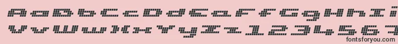 UpTinyLcdFourItalic Font – Black Fonts on Pink Background