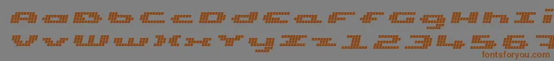 Fonte UpTinyLcdFourItalic – fontes marrons em um fundo cinza