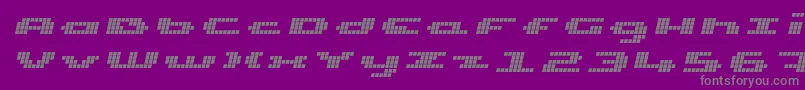 UpTinyLcdFourItalic Font – Gray Fonts on Purple Background