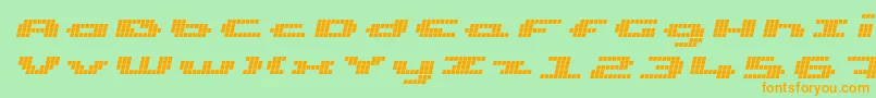 fuente UpTinyLcdFourItalic – Fuentes Naranjas Sobre Fondo Verde