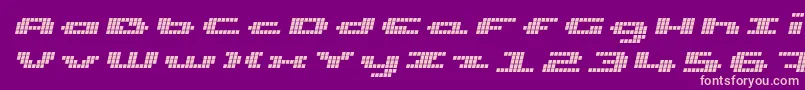 UpTinyLcdFourItalic Font – Pink Fonts on Purple Background